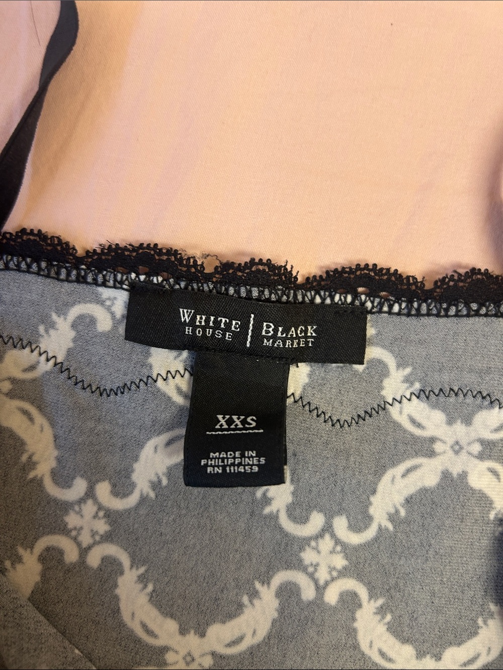 XXS Y2K vintage black and white pattern lace cami - Picture 2 of 4